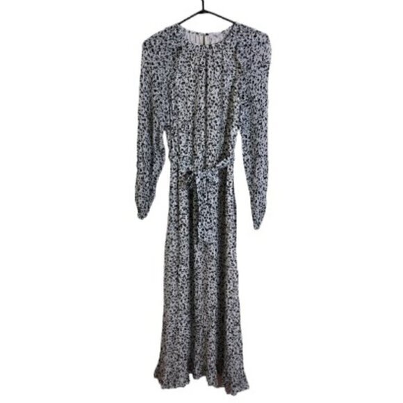 NWOT Little Moon Black & White Florals Print Verbenna Maxi Dress - Picture 1 of 12